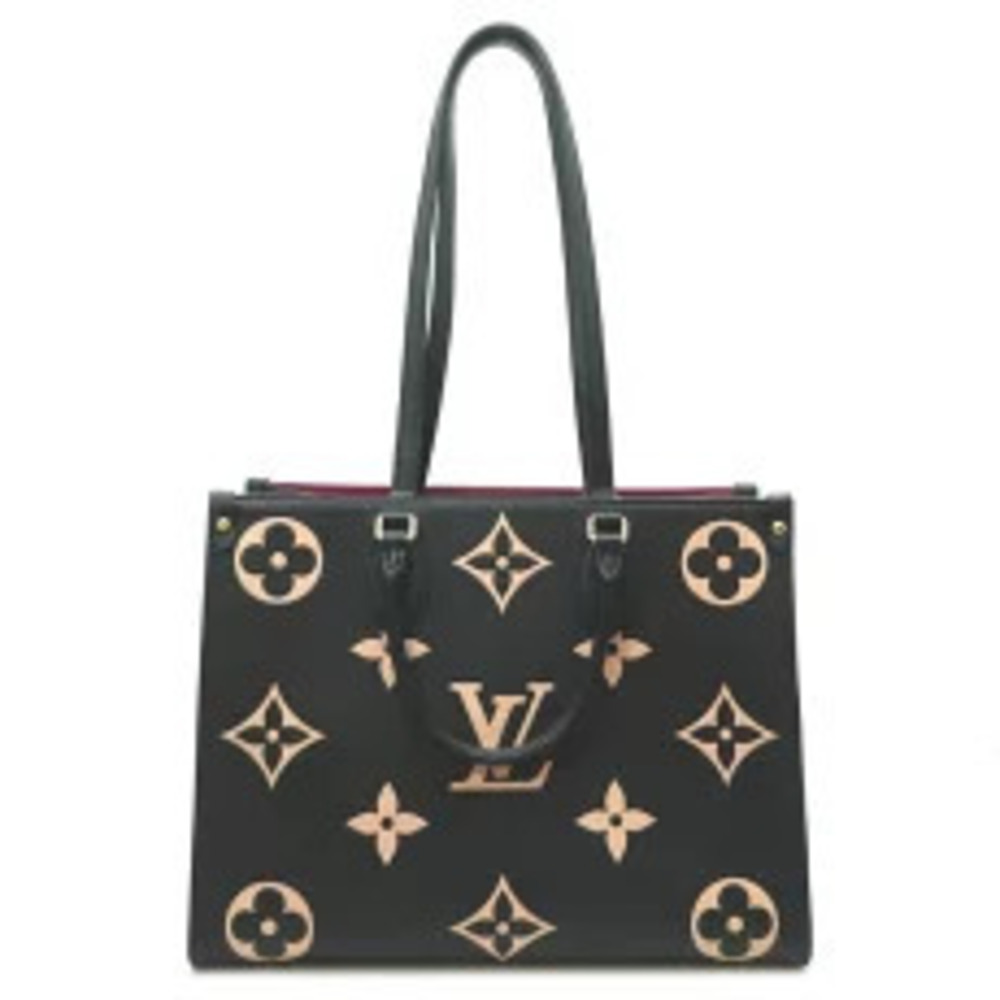 Louis Vuitton Tote Monogram Bicolor Empreinte Bag OnTheGo Black Beige